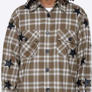 Olive Star Flannel Shirt